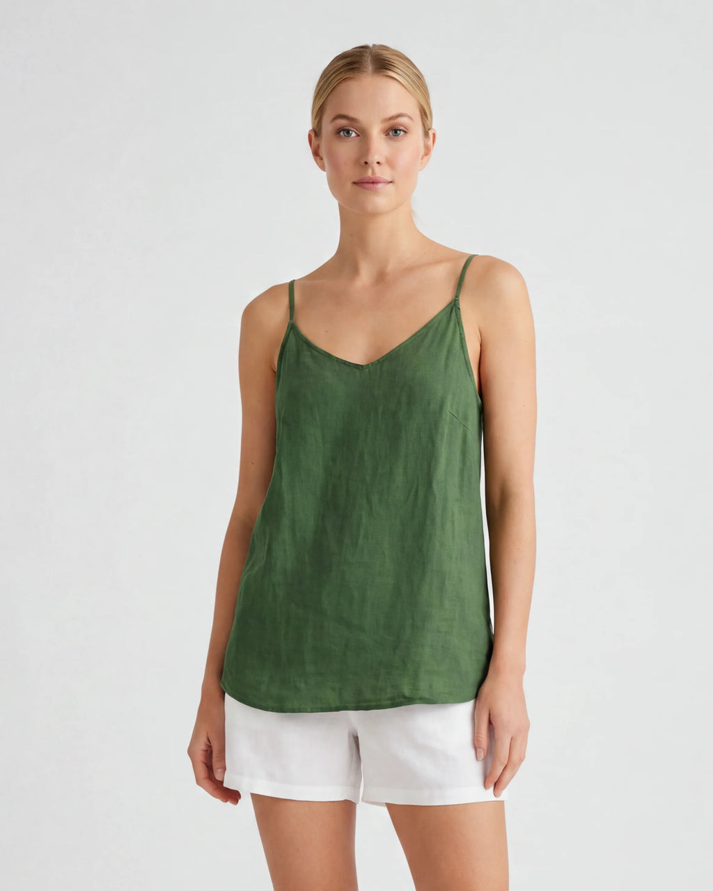 Satin strapless ruched bodycon maxi dress - green front