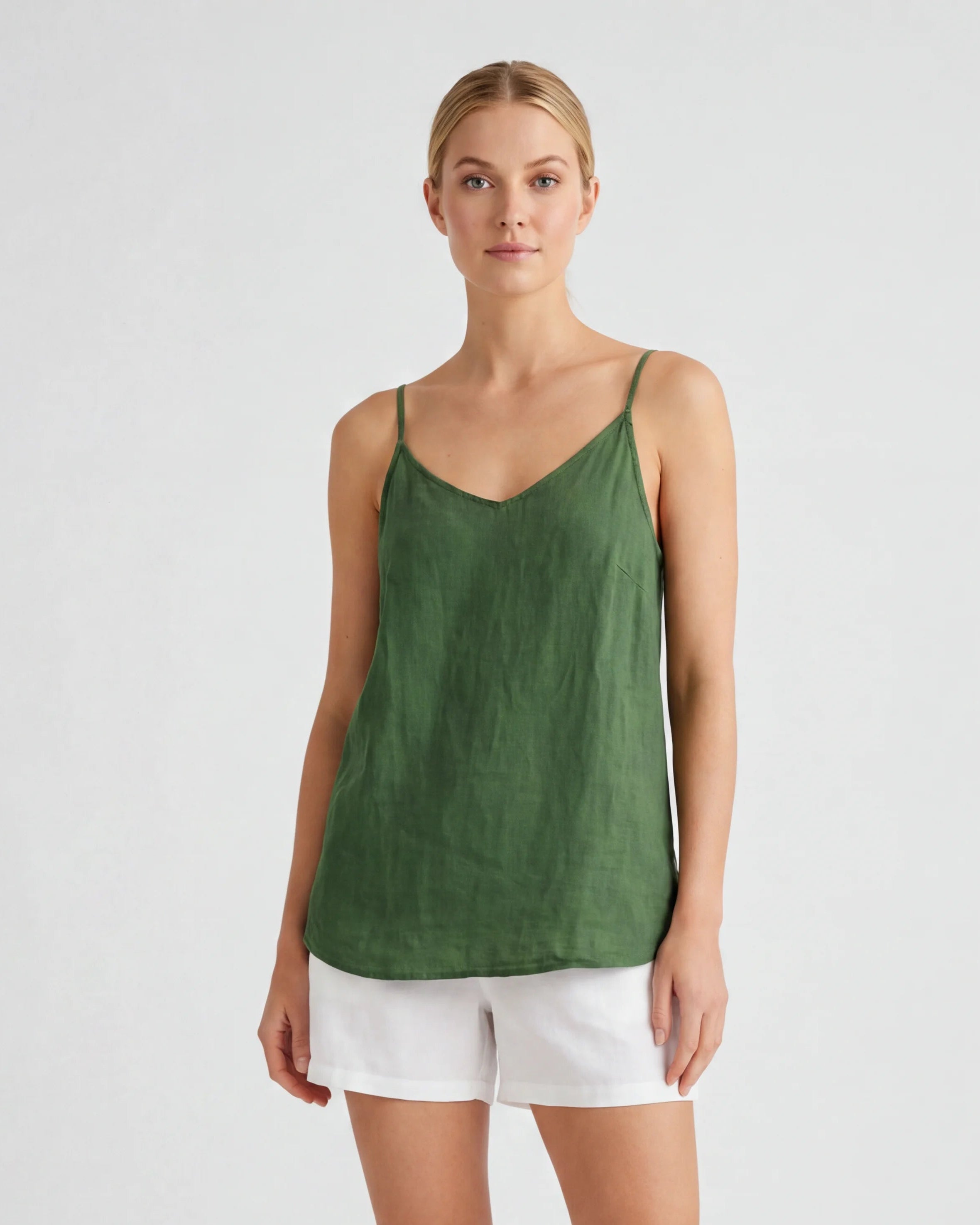 Satin strapless ruched bodycon maxi dress - green front