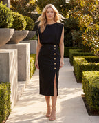 Crepe co-ord set - black lifestyle