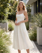 Chiffon sweetheart fit-and-flare maxi dress - white lifestyle