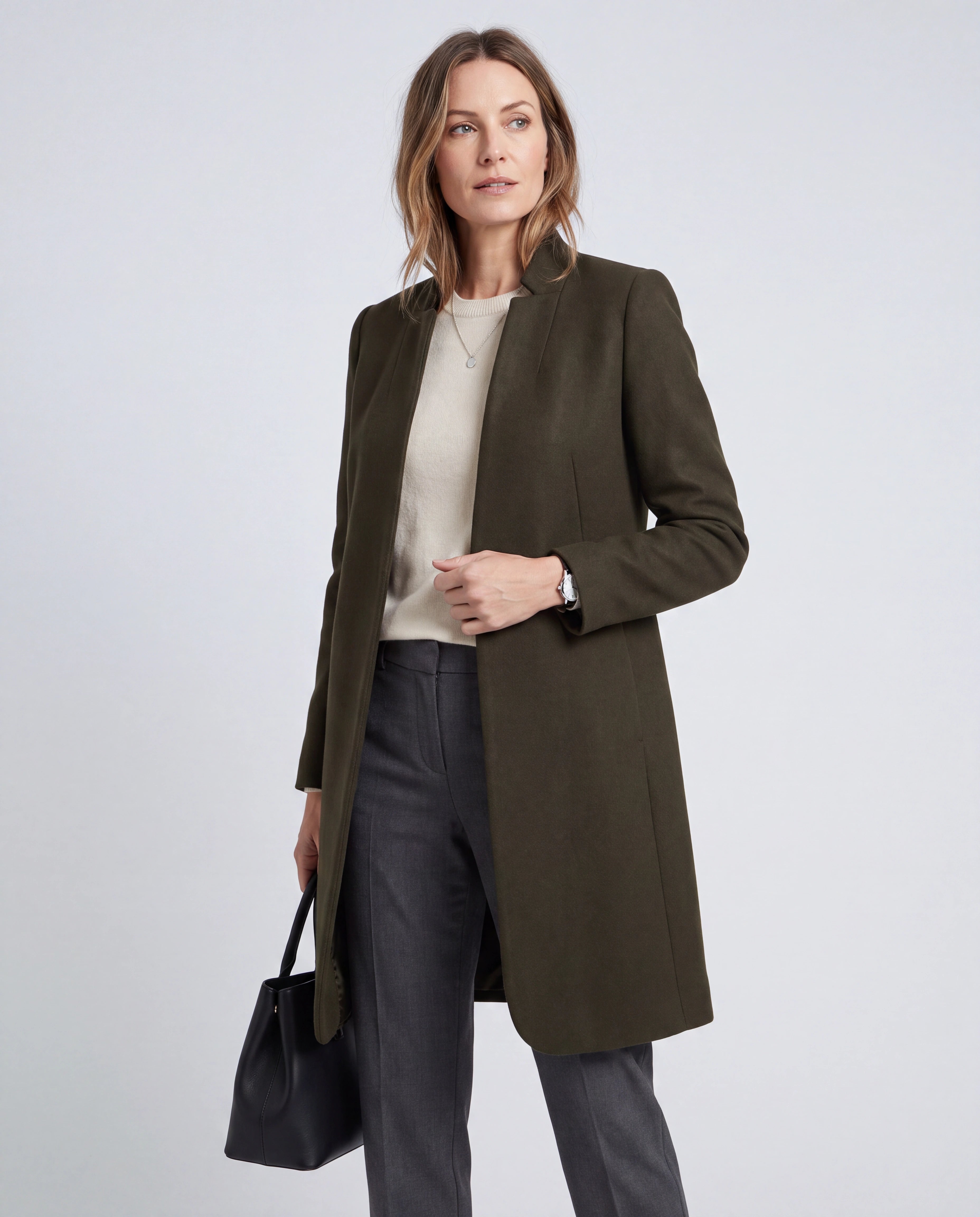 Women's Longline Single Breasted Notch Lapel Overcoat
