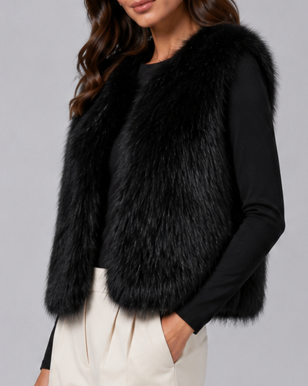 Women's Open Front Soft Sleeveless Gilet Vest