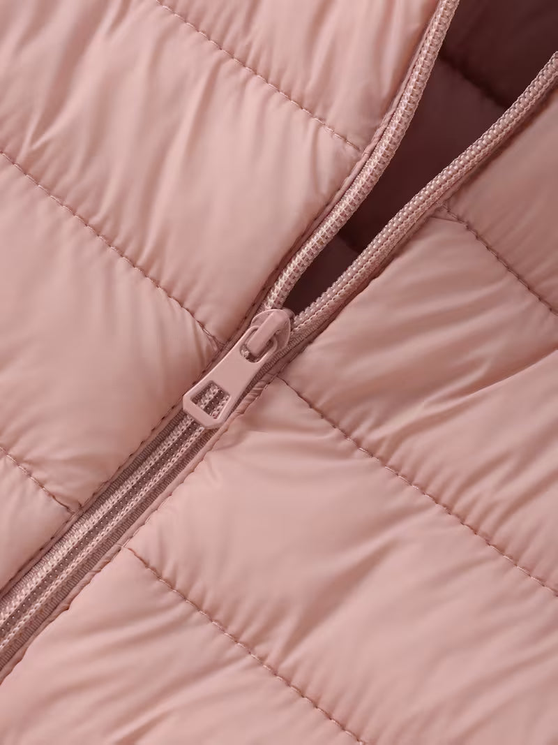 Women's Slim Hooded Puffer Jacket with Zip Front
