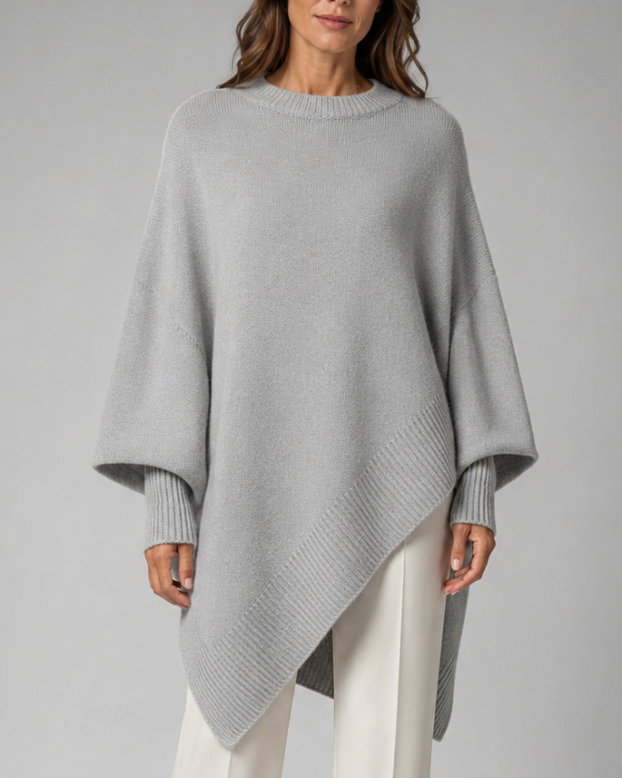 Women's Long Oversized Soft Knit Ribbed Crewneck Pullover Jumper