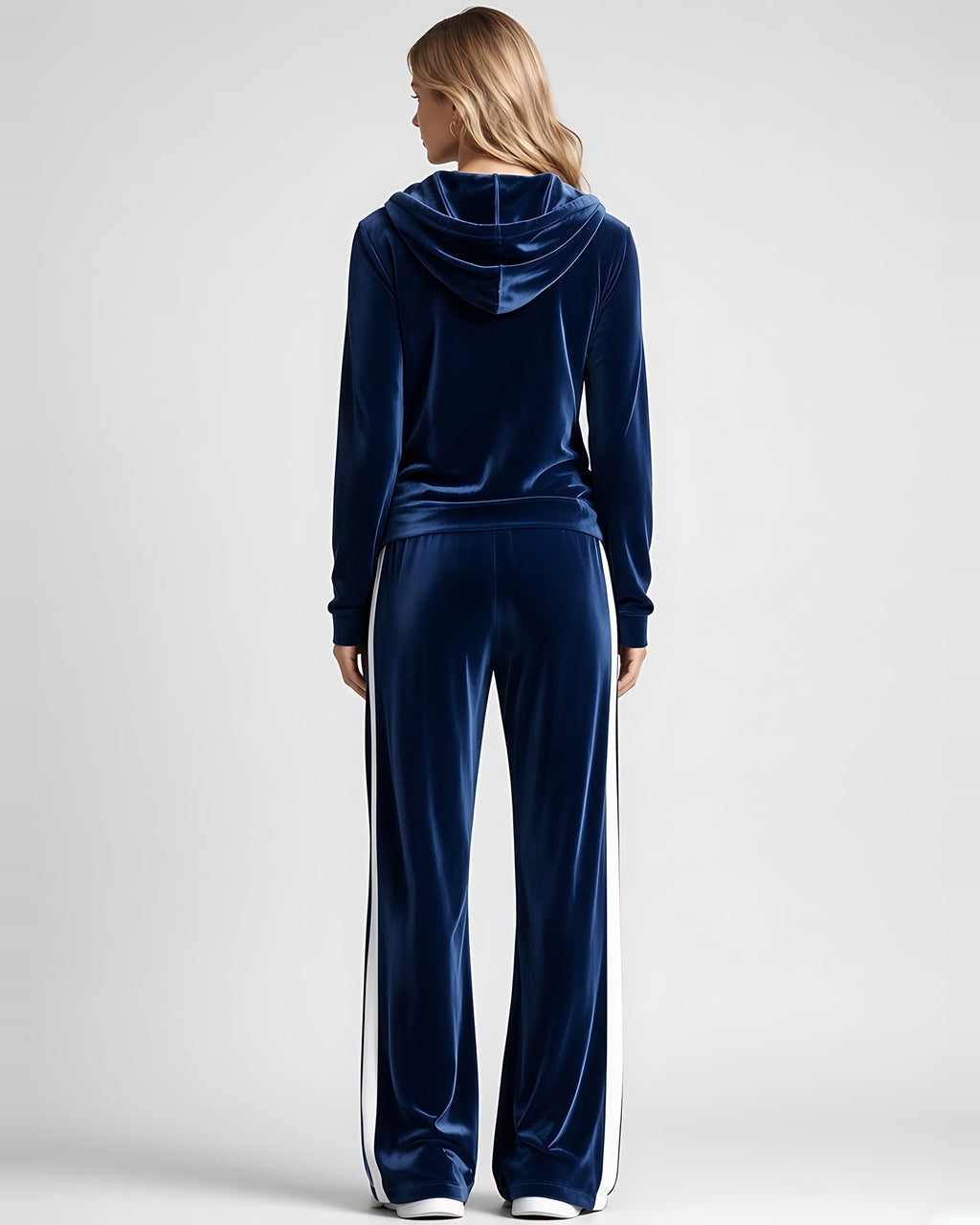 Women's Hooded Co-ord Set in Navy Blue – back