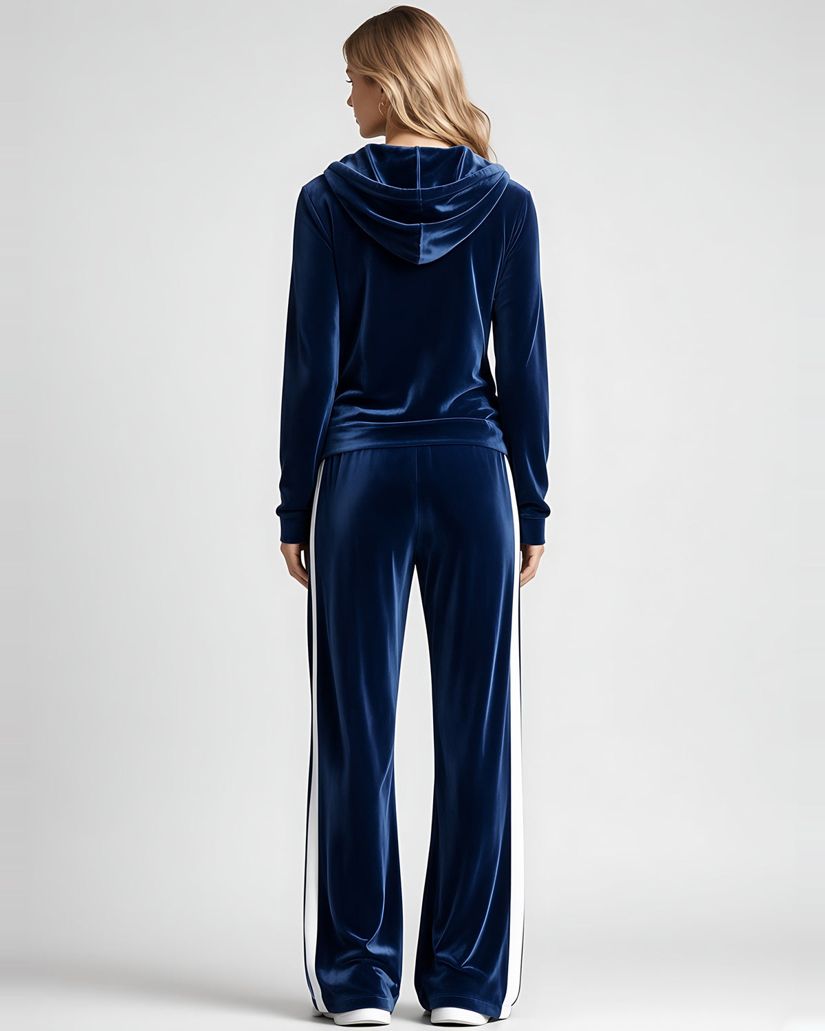 Women's Hooded Co-ord Set in Navy Blue – back