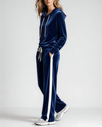 Women's Hooded Co-ord Set in Navy Blue – three-quarter