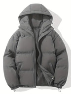 Women's Hooded Padded Puffer Jacket with Zip Front and Drawcord Hem
