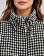 Women's cropped houndstooth jacket – Black – 04_detail