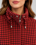 Women's cropped houndstooth jacket – Red – 04_detail