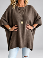 Women's oversized knitted jumper in Coffee – studio view 5