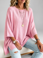 Women's oversized knitted jumper in Pink – studio view 2