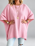 Women's oversized knitted jumper in Pink – studio view 4