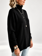 Black roll neck jumper studio view 14
