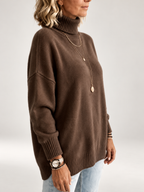 Coffee roll neck jumper studio view 28