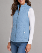 Women's Quilted Zip Front Gilet Vest with Pockets