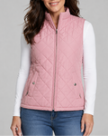 Women's Quilted Zip Front Gilet Vest with Pockets