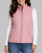 Women's Quilted Zip Front Gilet Vest with Pockets