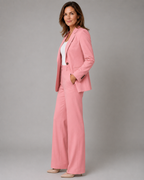 Women's Tailored Two Piece Blazer and High Waisted Trousers Suit Set