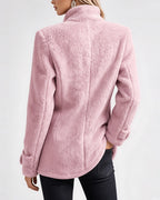 Women's Teddy Jacket in Pink – back