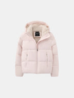 Women's Padded Hooded Puffer Jacket with Fleece Lining and Pockets