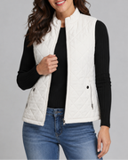 Women's Quilted Zip Front Gilet Vest with Pockets