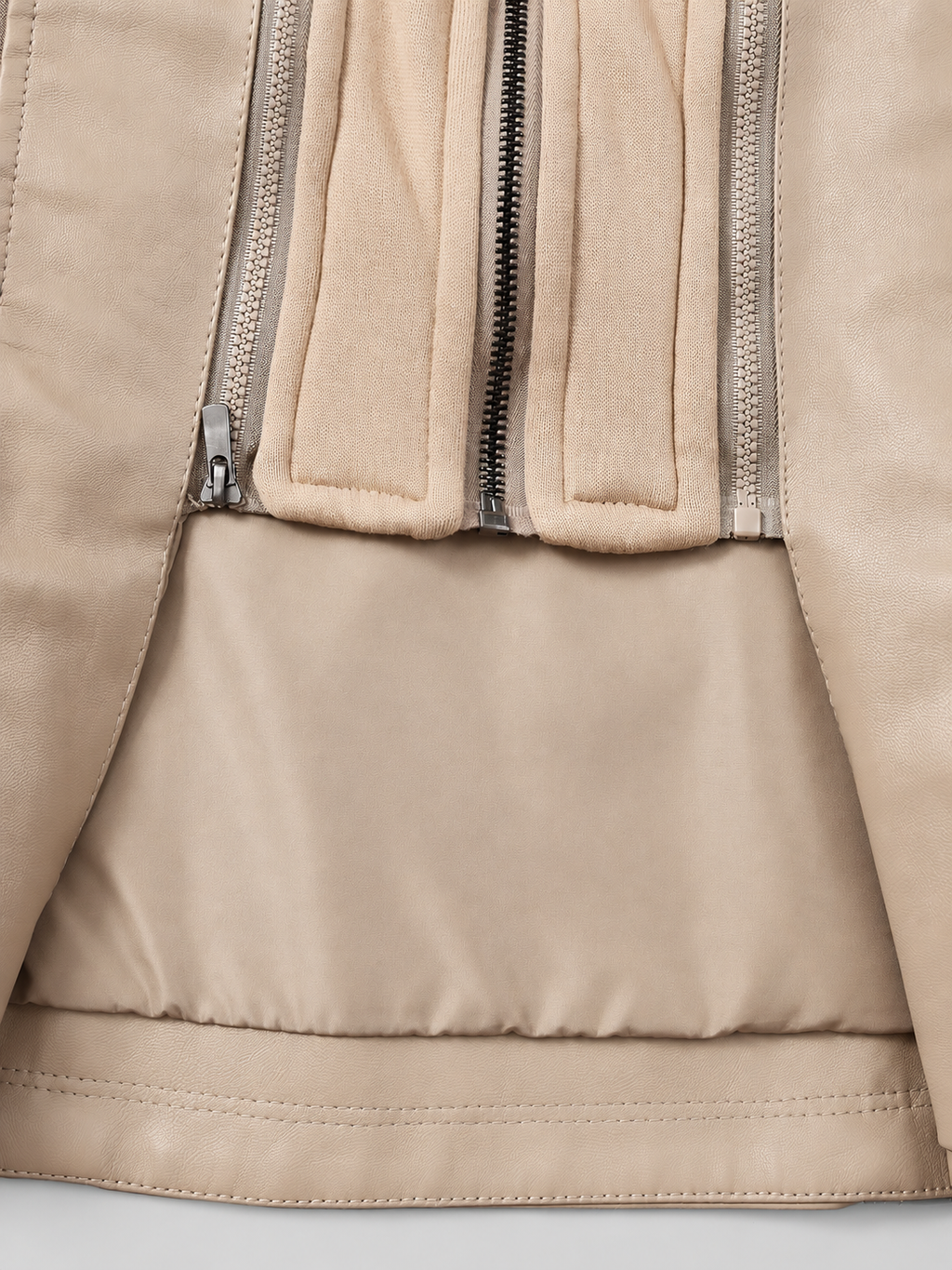 Women's Biker Jacket with Removable Hood – Khaki – 6