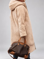 Women's Fleece-Lined Longline Coat – fern green – 4