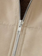 Women's Hooded Longline Jacket with Zip Front – Khaki – 6