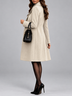 Women's Overcoat | Double-Breasted Lapel Coat – Apricot – 2