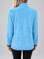 Women's Teddy Jacket | Fleece Zip-Up Jacket with Pockets – Sky Blue – 7