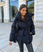 Women's Oversized Padded Belted Puffer Jacket