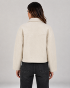 Women's Bomber Jacket with Collar and Zip Front