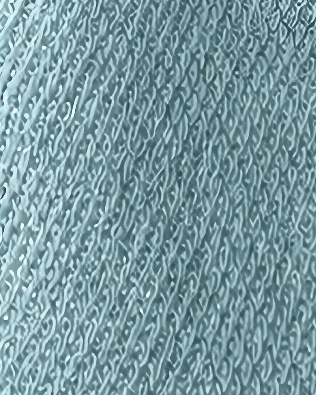 Women's Cable Knit Cardigan with Round Neck and Button Front in Light Blue – knit detail