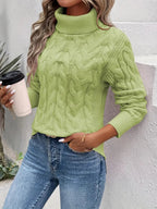 Women's Cable Knit Turtleneck Jumper with Cosy Twisted Design for Warm Winter Layering 8