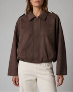 Women's Cropped Collared Bomber Jacket