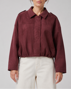 Women's Cropped Collared Bomber Jacket