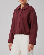 Women's Cropped Collared Bomber Jacket