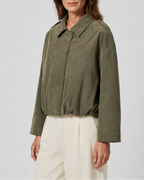 Women's Cropped Collared Bomber Jacket
