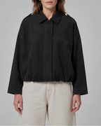 Women's Cropped Collared Bomber Jacket