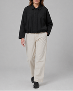Women's Cropped Collared Bomber Jacket
