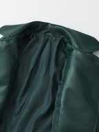 Women's Faux Leather Biker Jacket with Belted Hem and Zip Front