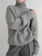 Women's Elegant Soft Knit Turtleneck Jumper with Classic High Collar 3