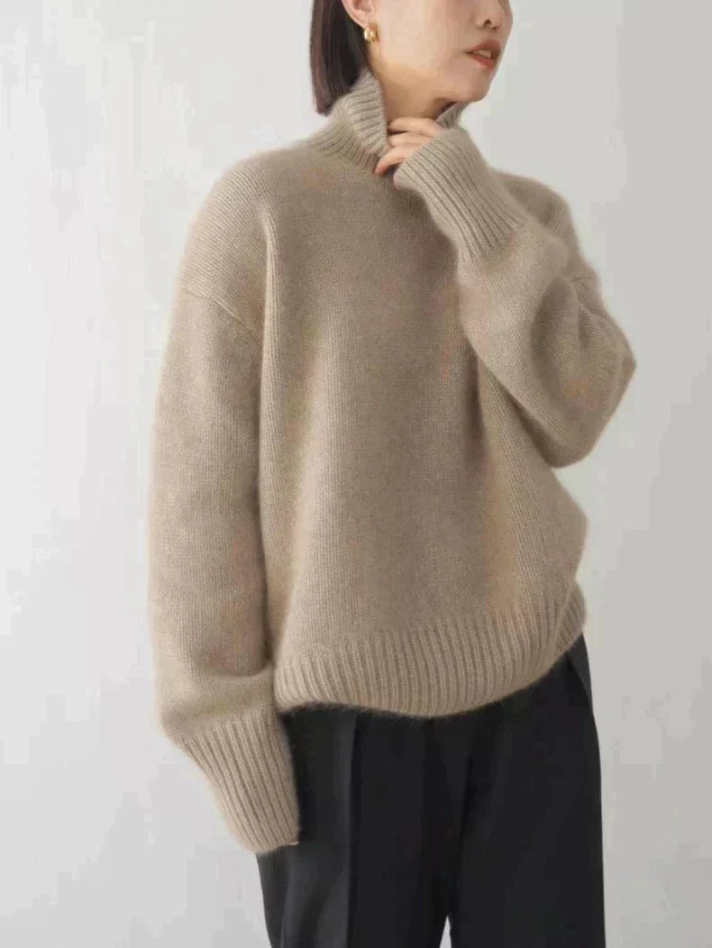 Women's Elegant Soft Knit Turtleneck Jumper with Classic High Collar 5