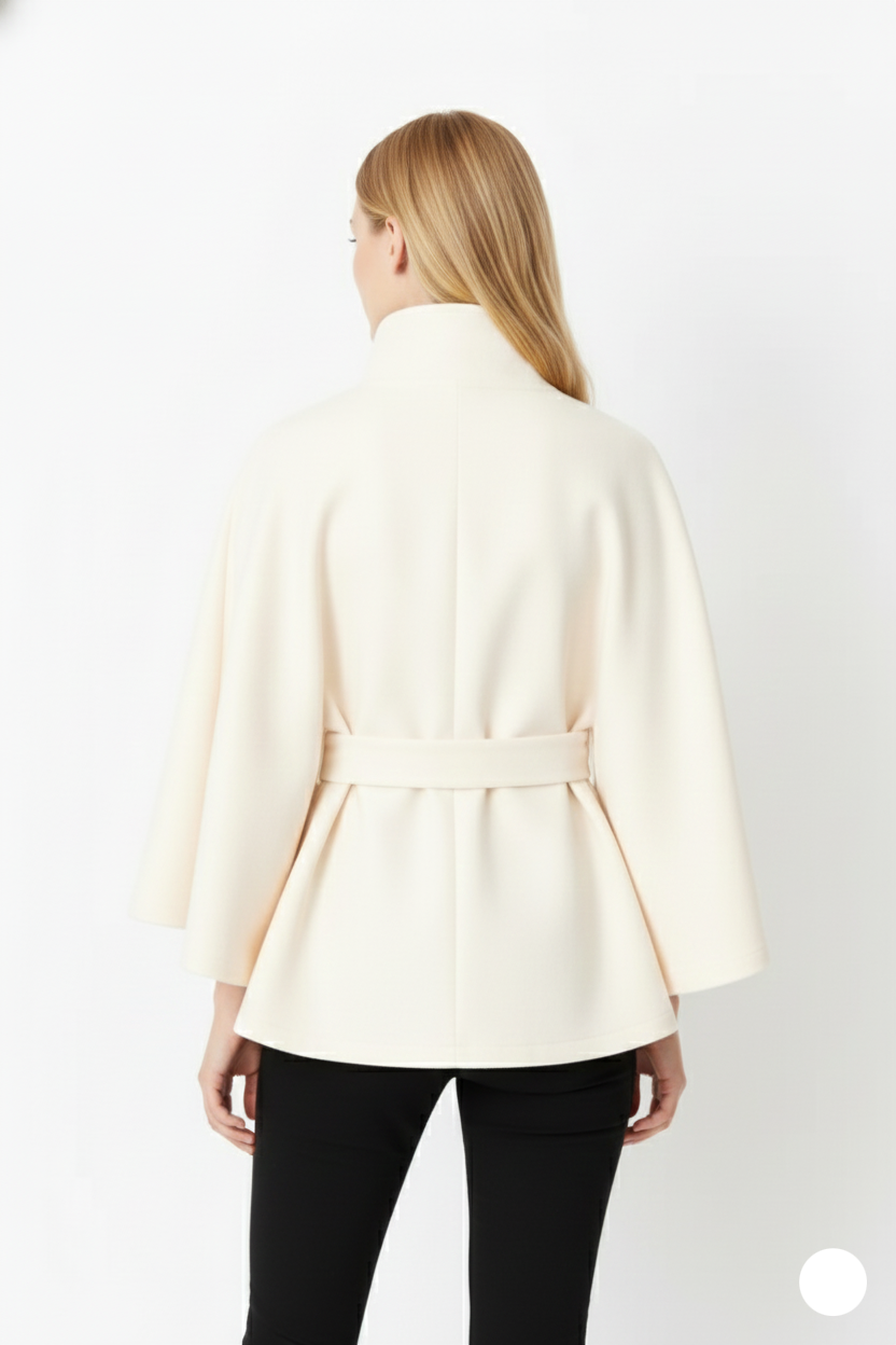 Women's Elegant Wool Look Coat with Refined Collar and Feminine Tailored Cut 12