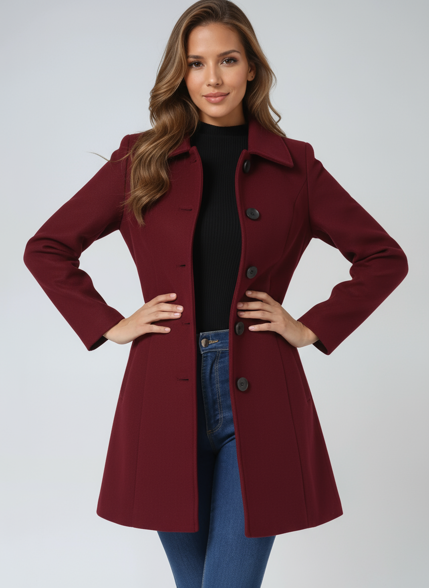 Women's Winter Single Breasted Trench Coat 9