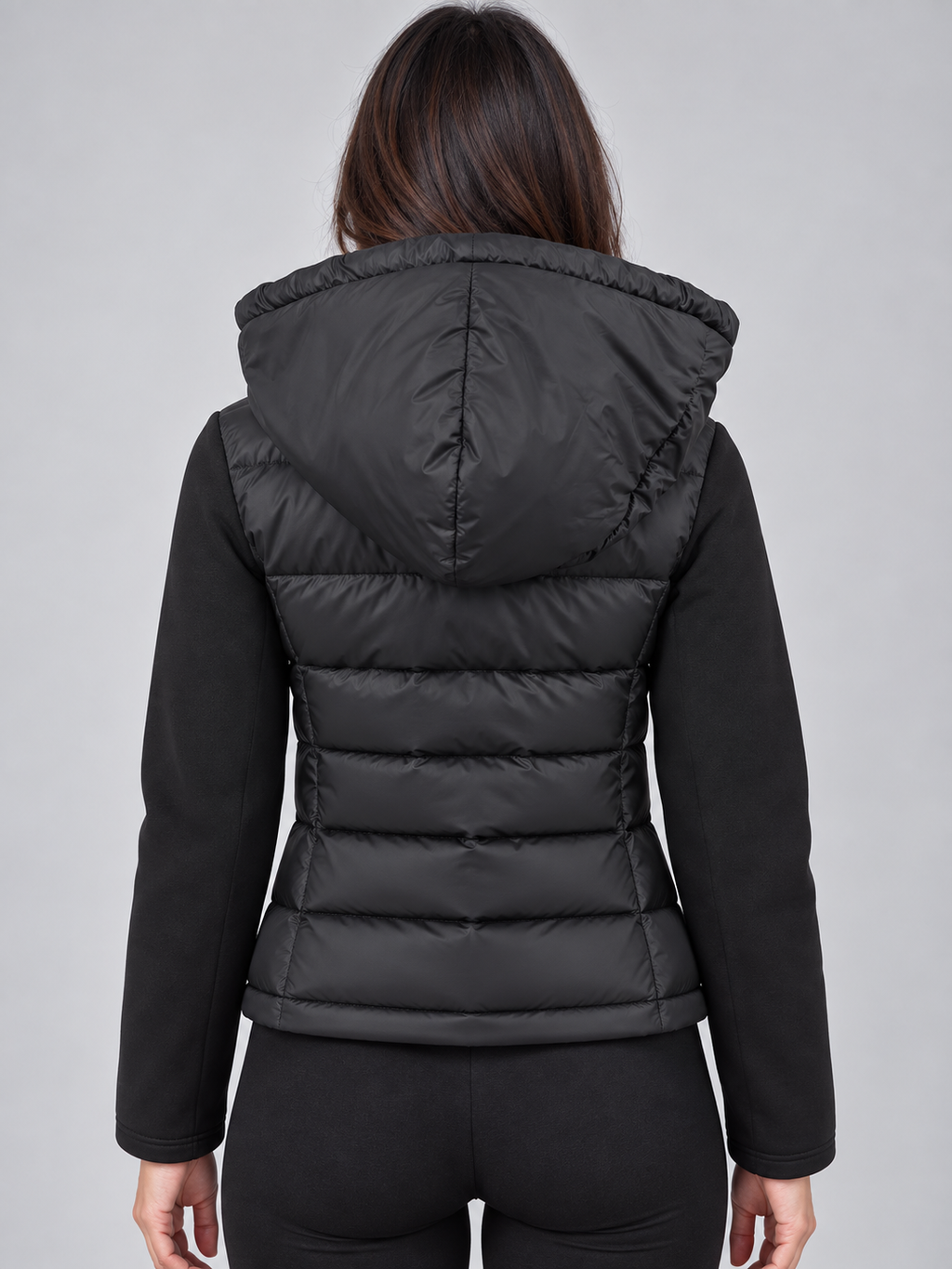 Women's Fitted Hooded Puffer Jacket with Zip Front