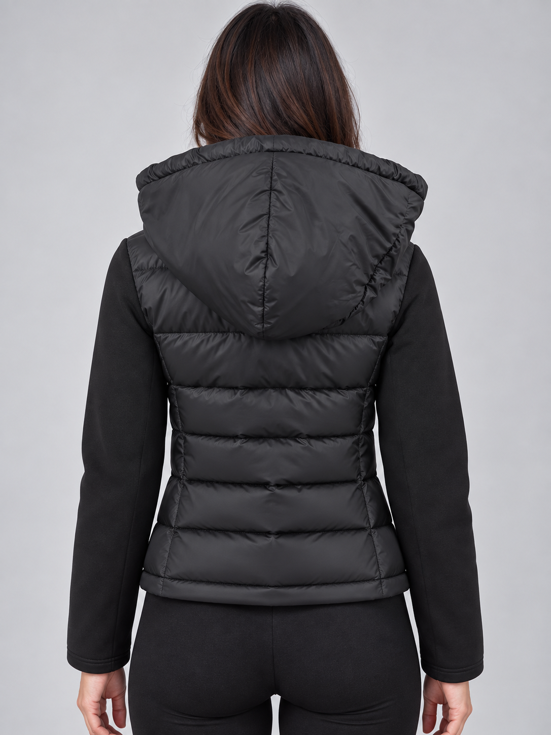 Women's Fitted Hooded Puffer Jacket with Zip Front
