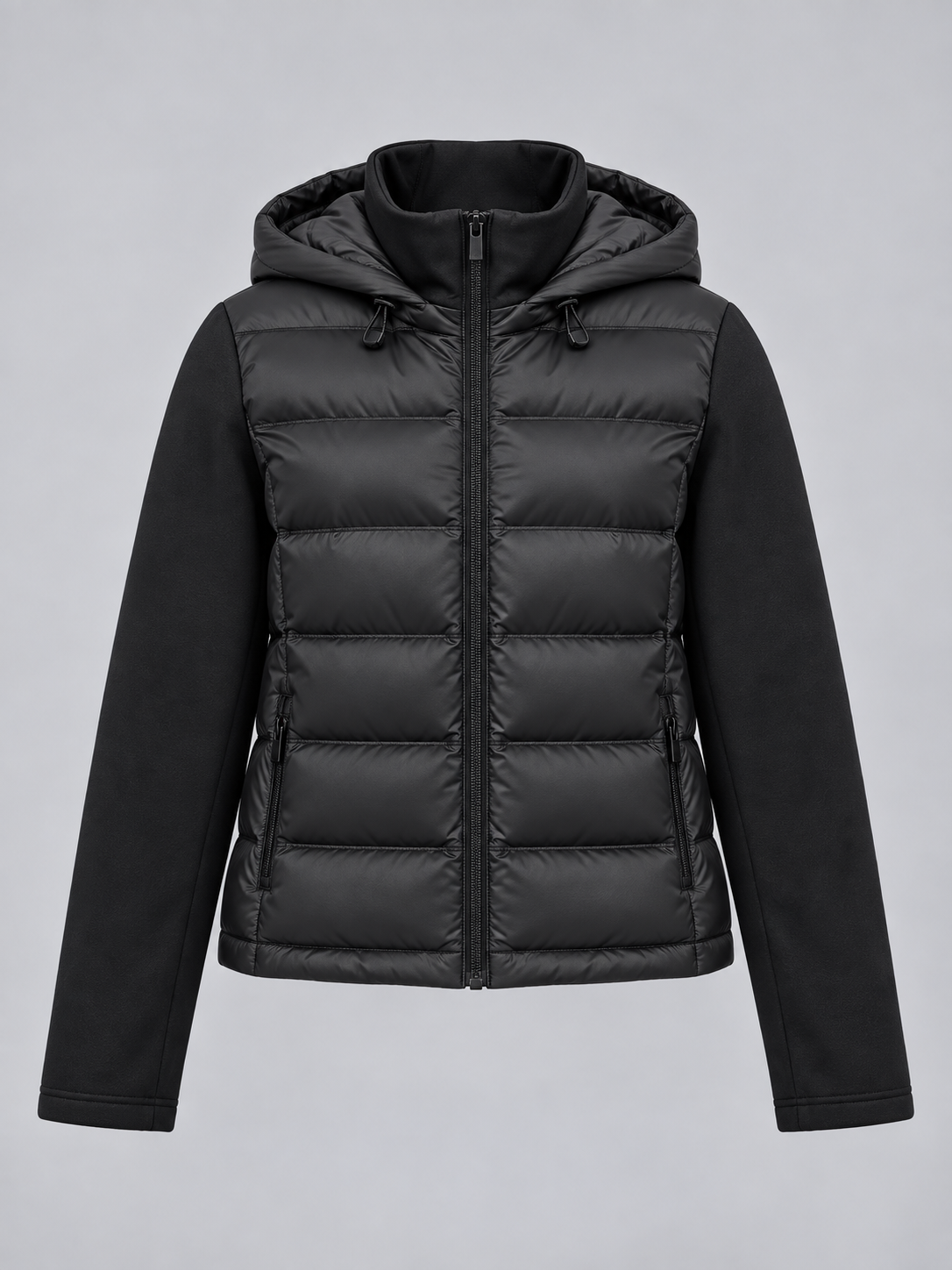 Women's Fitted Hooded Puffer Jacket with Zip Front