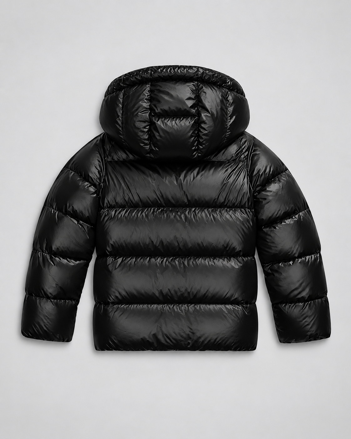 Women's Glossy Puffer Jacket with Removable Hood and Zip Front